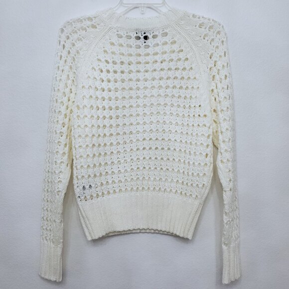J. Crew Point Sur White Open Rope Knit Fisherman Knot Sweater Size Small - Picture 7 of 11